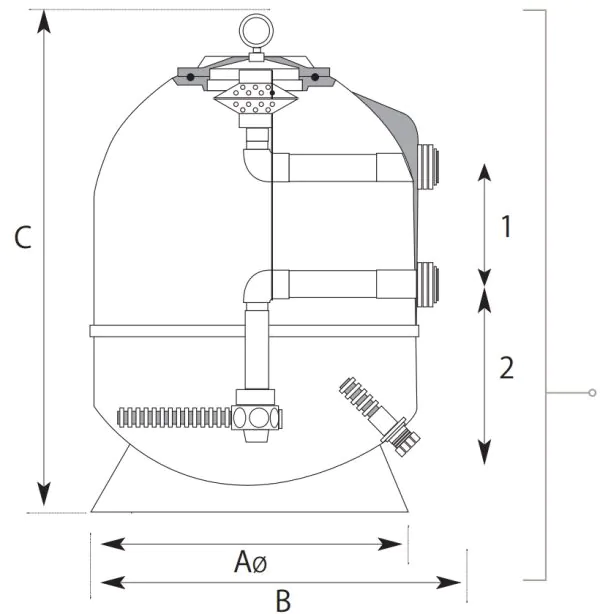 FILTER ivapool D500 - do 10/m3 sa višeputnim ventilom od 1-1/2''
