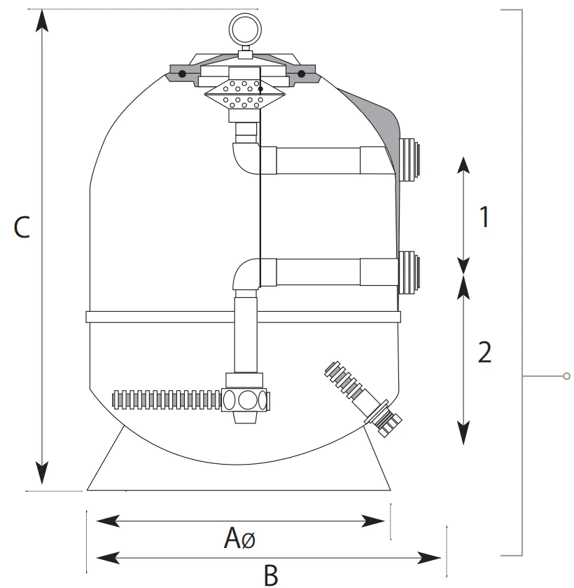 FILTER ivapool D500 - do 10/m3 sa višeputnim ventilom od 1-1/2